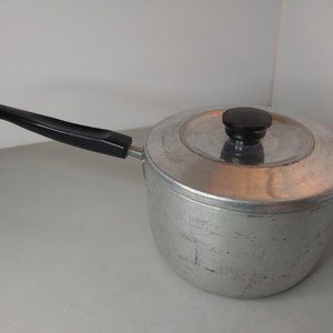 Vintage Sears Stock Pot 3 Quart Stove top Pan 3qt 3L VTG Steel w/Lid 605.12073